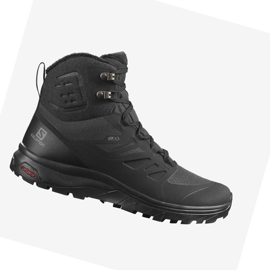 Salomon WoOUTBLAST THINSULATE™ CLIMASALOMON™ WATERPROOF Kadın Yürüyüş Ayakkabısı Siyah | TR 2848DFM